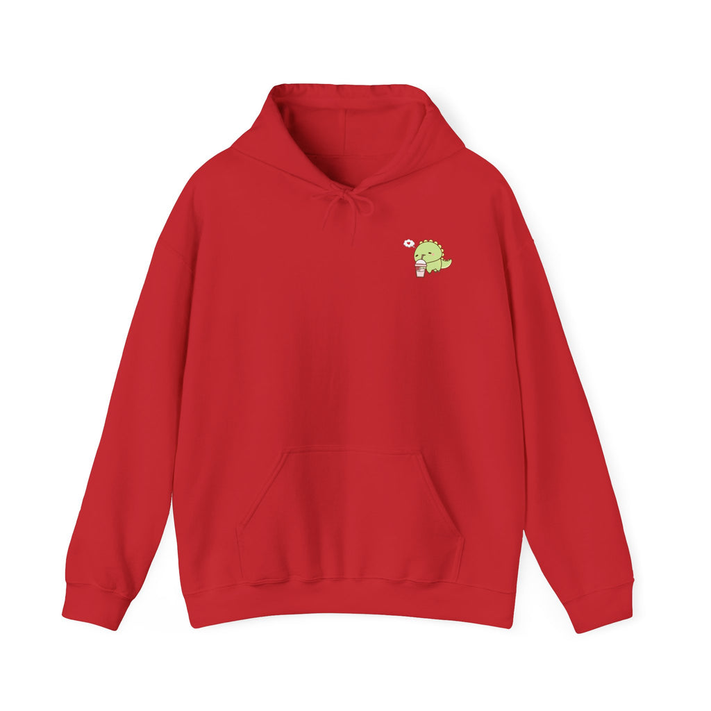 Cute Green dinosaur Pocket Hoodie — Minimal Kawaii dinosaur Design