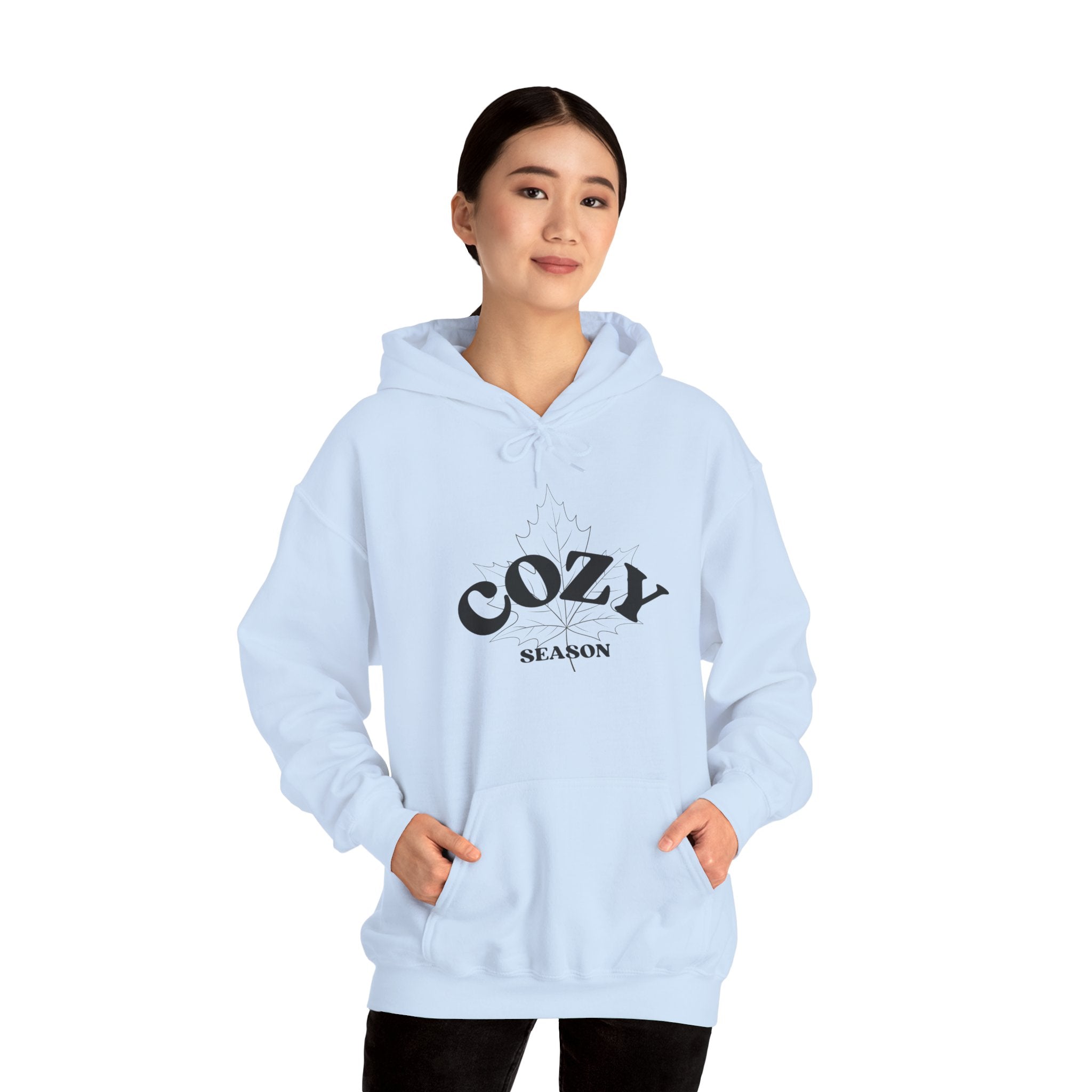 Cozy Season Hoodie – Minimal Black Text Pullover