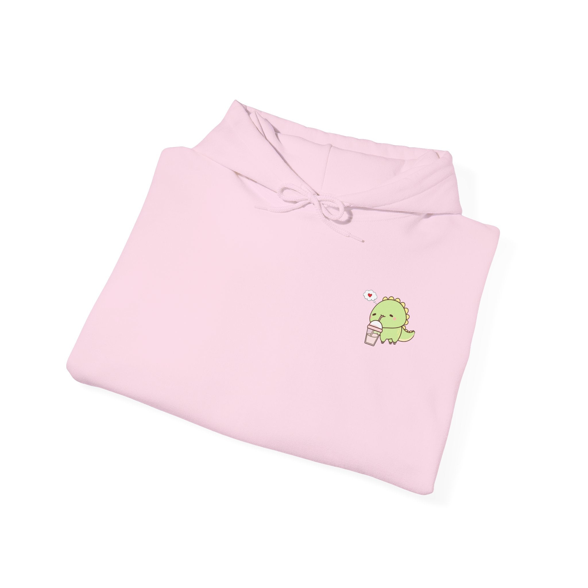 Cute Green dinosaur Pocket Hoodie — Minimal Kawaii dinosaur Design