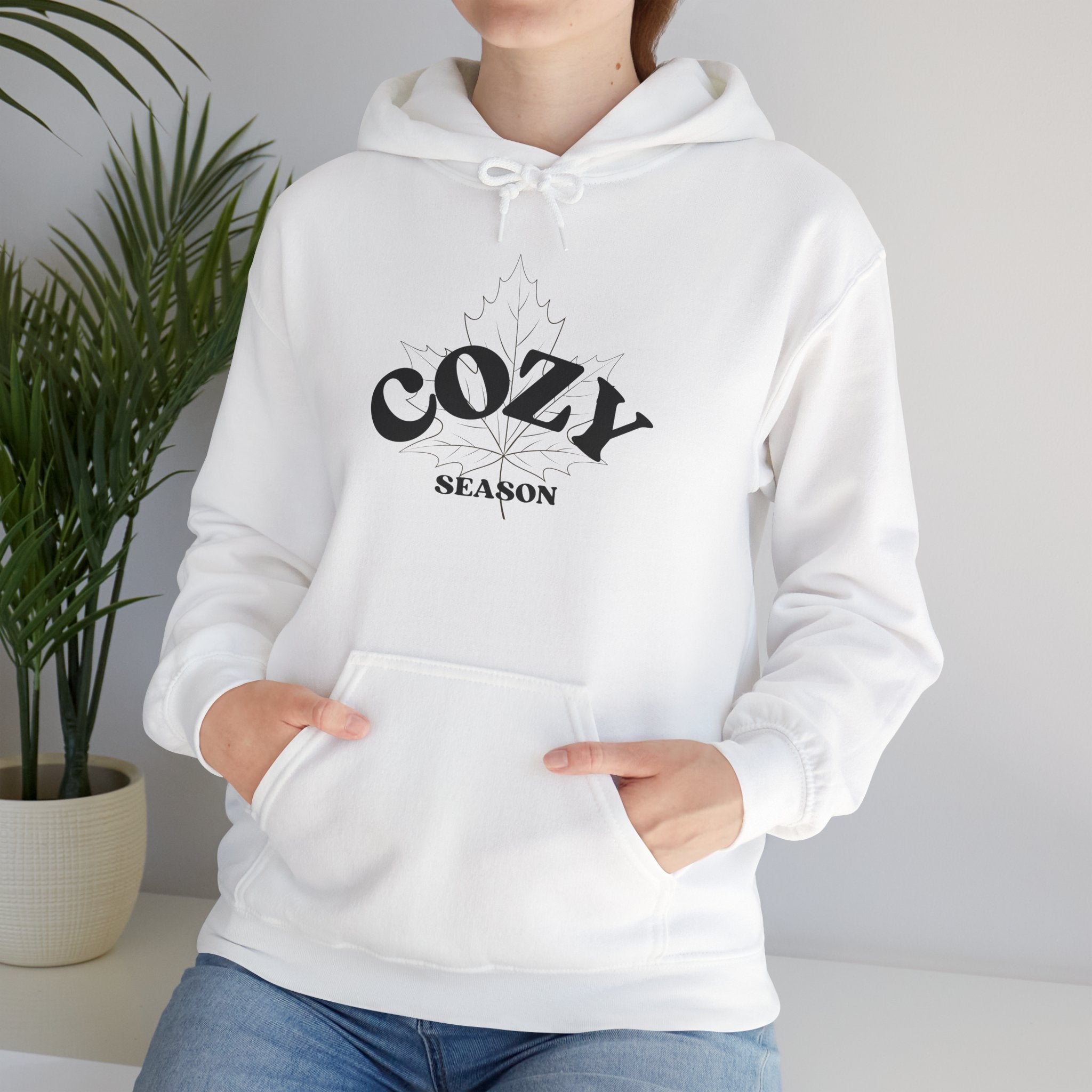 Cozy Season Hoodie – Minimal Black Text Pullover