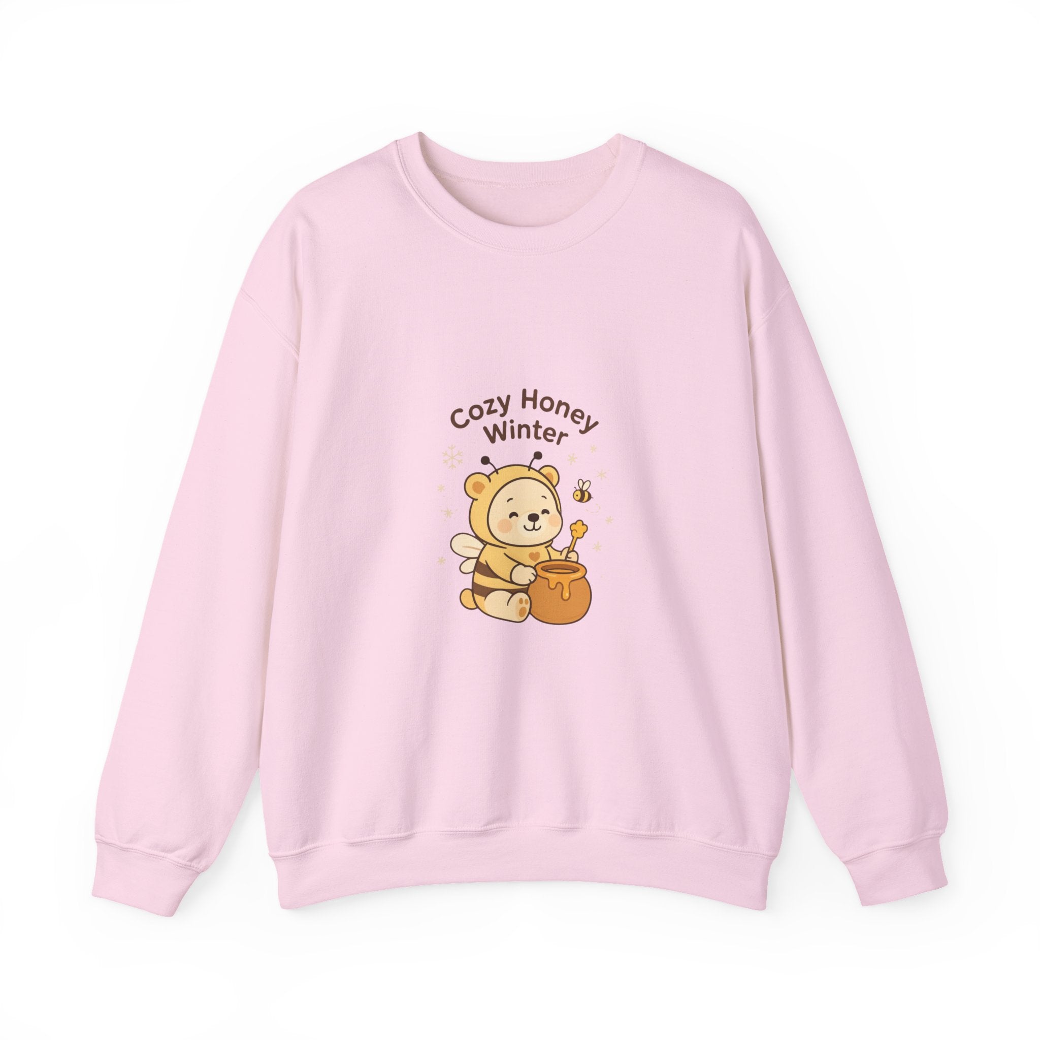 Crewneck Sweatshirt — "Cozy Honey Winter" Cute Bear with Honey Pot