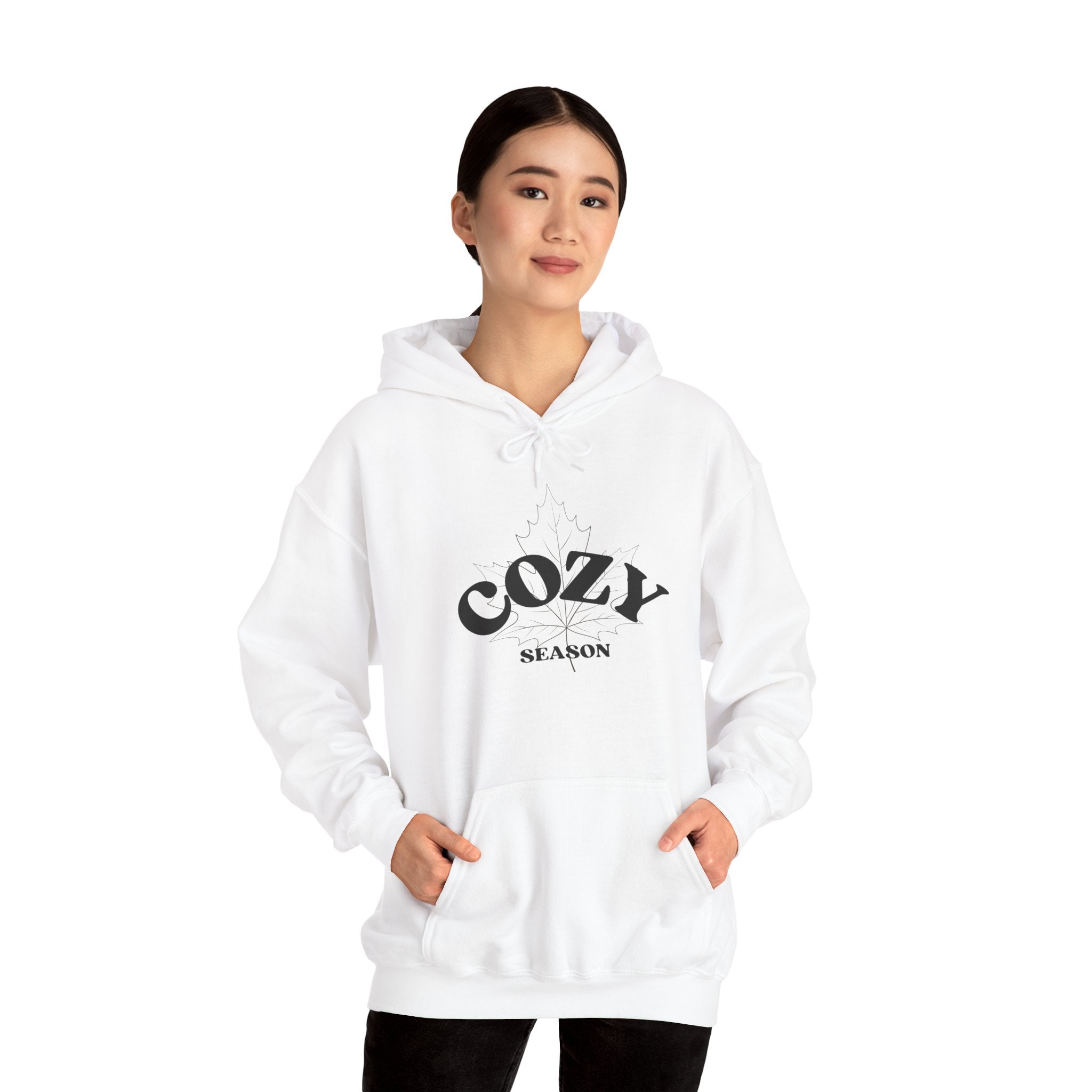 Cozy Season Hoodie – Minimal Black Text Pullover